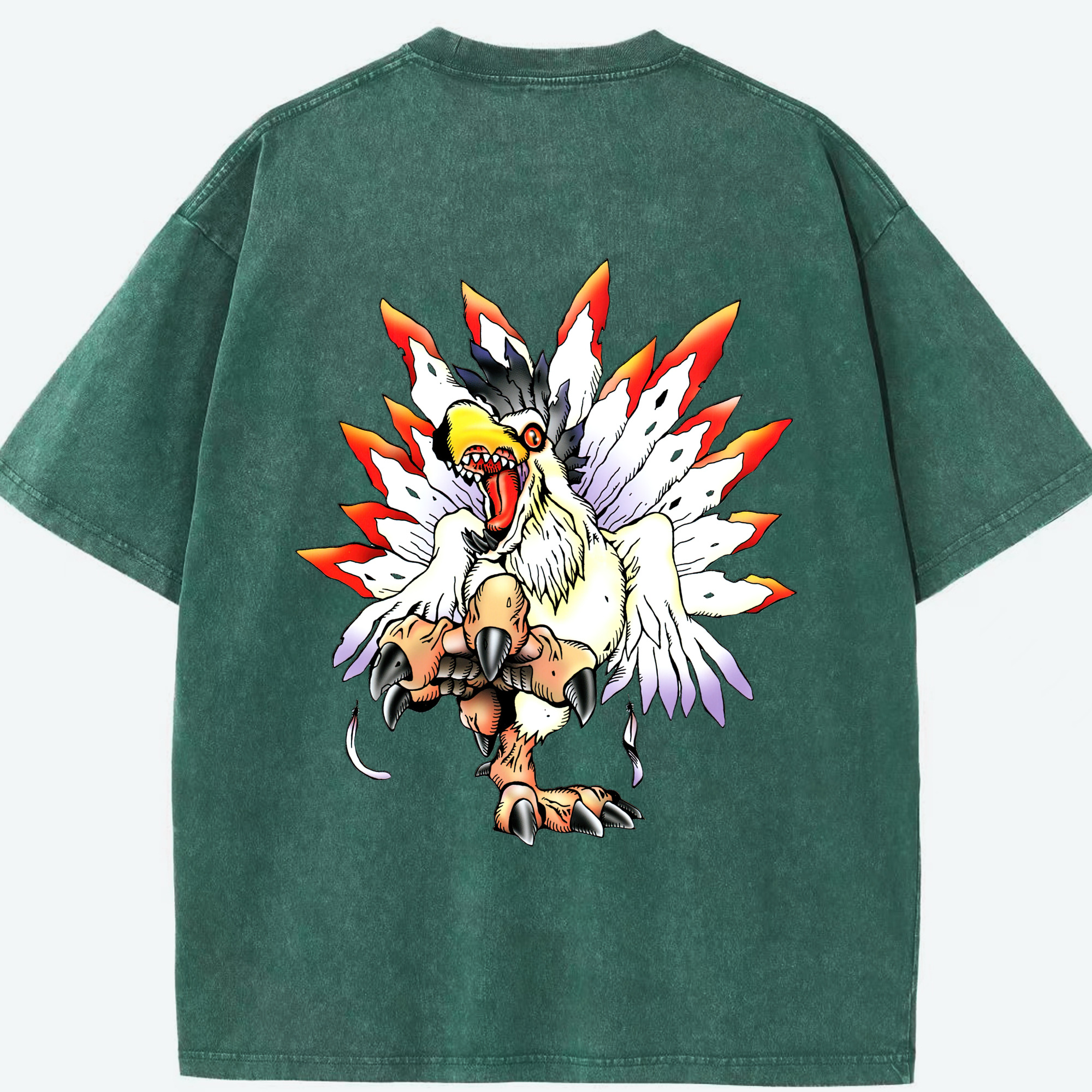 （画像用） Digimon デジタルモンスター/デジモン 綿100% ヴィンテージ風 半袖Tシャツ（背面プリント）